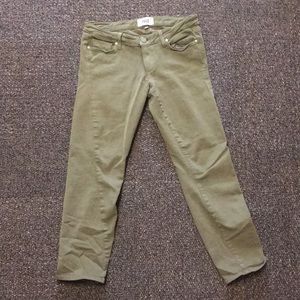 PAIGE army green ankle jeans